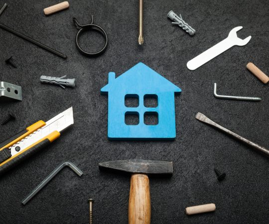 Home property repair, renovation success. Finance family household.